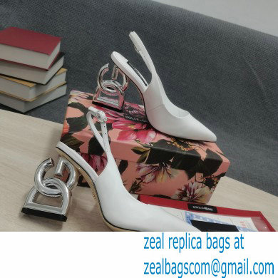 Dolce  &  Gabbana Heel 10.5cm Slingbacks White with DG Heel 2022